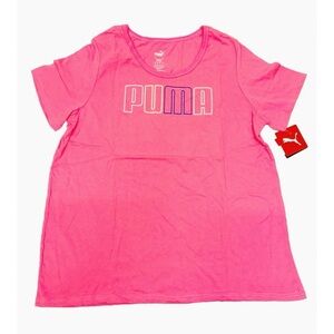 Puma Light Pink Logo Crew Tee 2X NWT